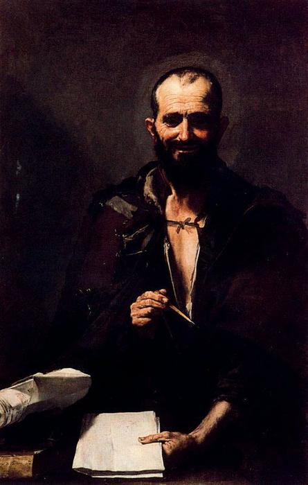WikiOO.org - Encyclopedia of Fine Arts - Malba, Artwork Jusepe De Ribera (Lo Spagnoletto) - Laughing Philosopher