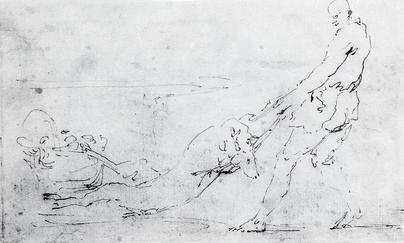 Wikoo.org - موسوعة الفنون الجميلة - اللوحة، العمل الفني Jusepe De Ribera (Lo Spagnoletto) - Man dragging a deer