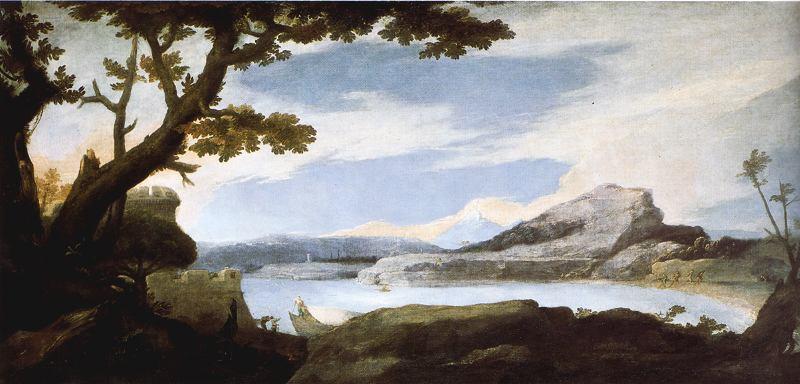 WikiOO.org - Encyclopedia of Fine Arts - Maleri, Artwork Jusepe De Ribera (Lo Spagnoletto) - Paisaje con un fortín