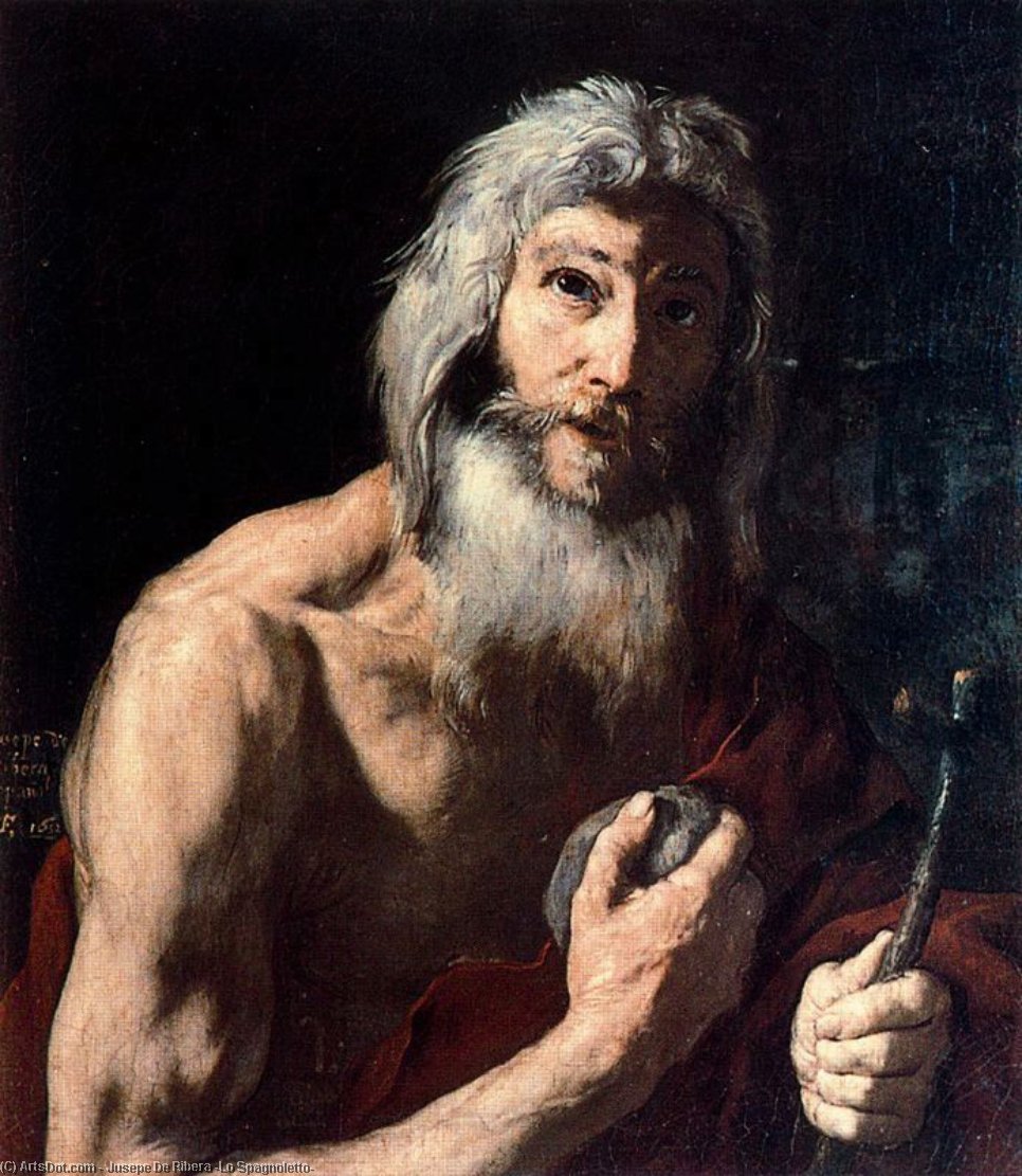 Wikioo.org - The Encyclopedia of Fine Arts - Painting, Artwork by Jusepe De Ribera (Lo Spagnoletto) - Penitent St. Gerome 1