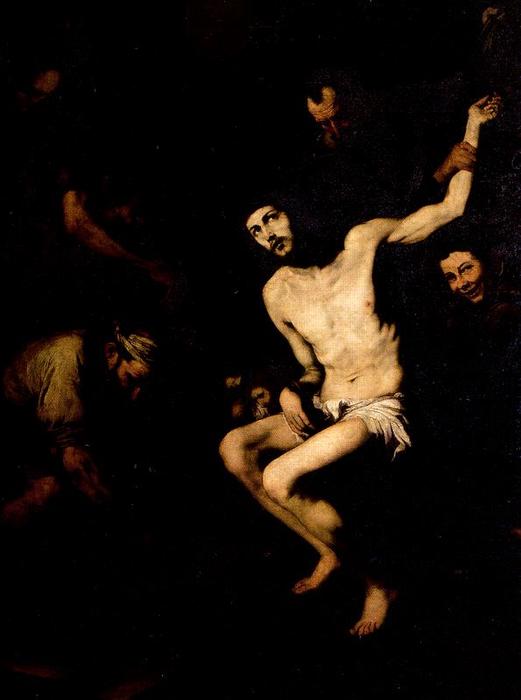 WikiOO.org - Enciklopedija likovnih umjetnosti - Slikarstvo, umjetnička djela Jusepe De Ribera (Lo Spagnoletto) - Preparation for the Crucifixion