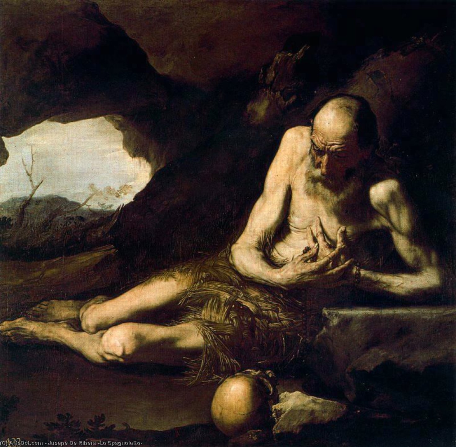 Wikioo.org - Bách khoa toàn thư về mỹ thuật - Vẽ tranh, Tác phẩm nghệ thuật Jusepe De Ribera (Lo Spagnoletto) - St. Paul the hermit 2
