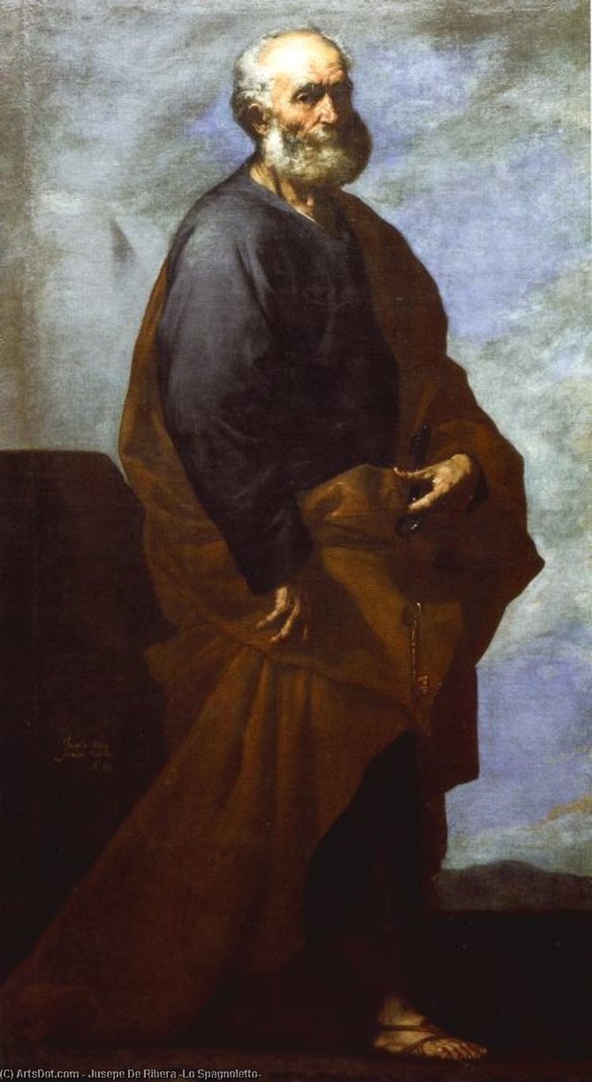 Wikioo.org - The Encyclopedia of Fine Arts - Painting, Artwork by Jusepe De Ribera (Lo Spagnoletto) - St. Peter 2
