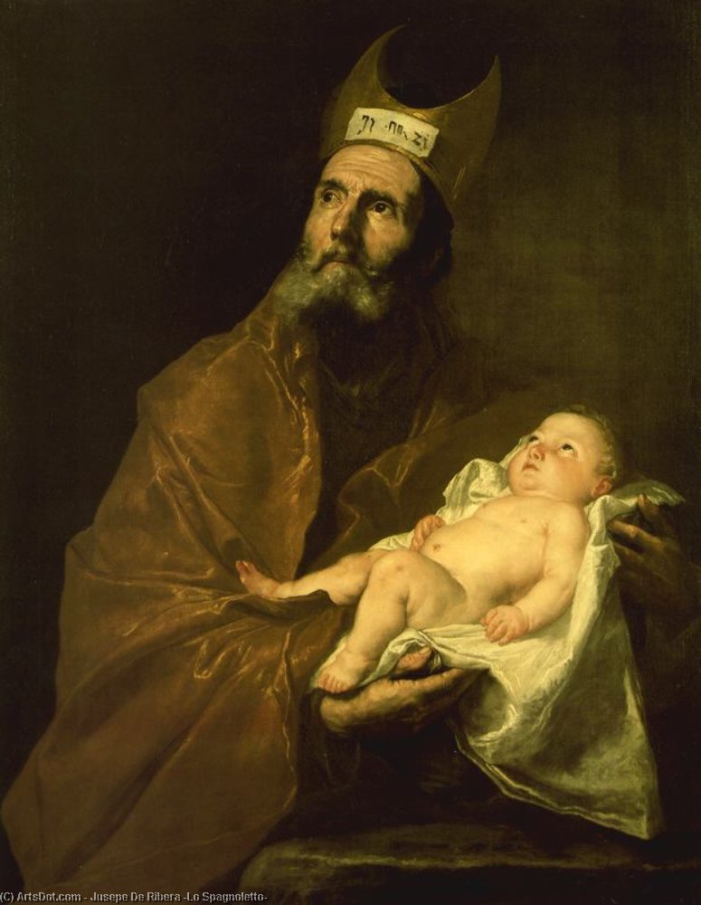 Wikioo.org – L'Enciclopedia delle Belle Arti - Pittura, Opere di Jusepe De Ribera (Lo Spagnoletto) - Cattedrale di St Simeone  con  Un  bambino