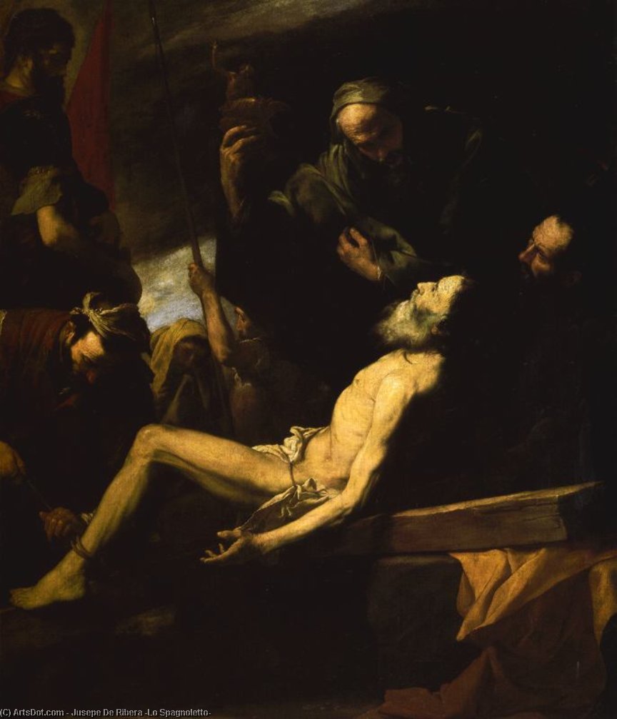 Wikioo.org – La Enciclopedia de las Bellas Artes - Pintura, Obras de arte de Jusepe De Ribera (Lo Spagnoletto) - el martirio de san Andrés