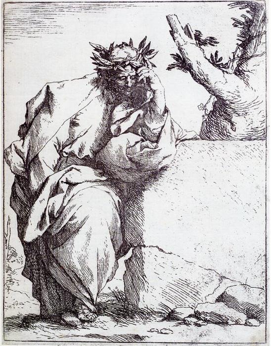 WikiOO.org - Encyclopedia of Fine Arts - Festés, Grafika Jusepe De Ribera (Lo Spagnoletto) - The poet
