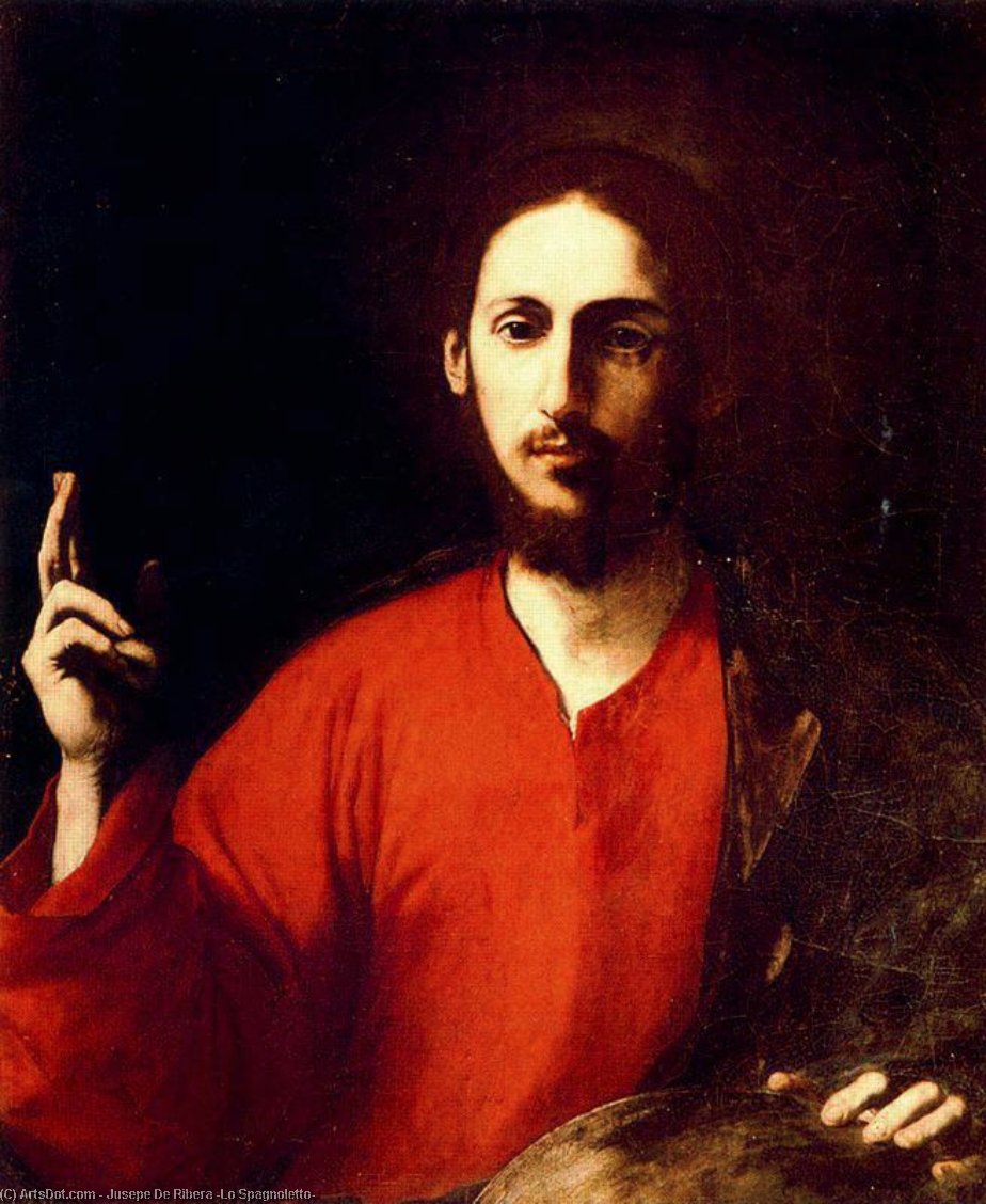 Wikioo.org - สารานุกรมวิจิตรศิลป์ - จิตรกรรม Jusepe De Ribera (Lo Spagnoletto) - The Savior