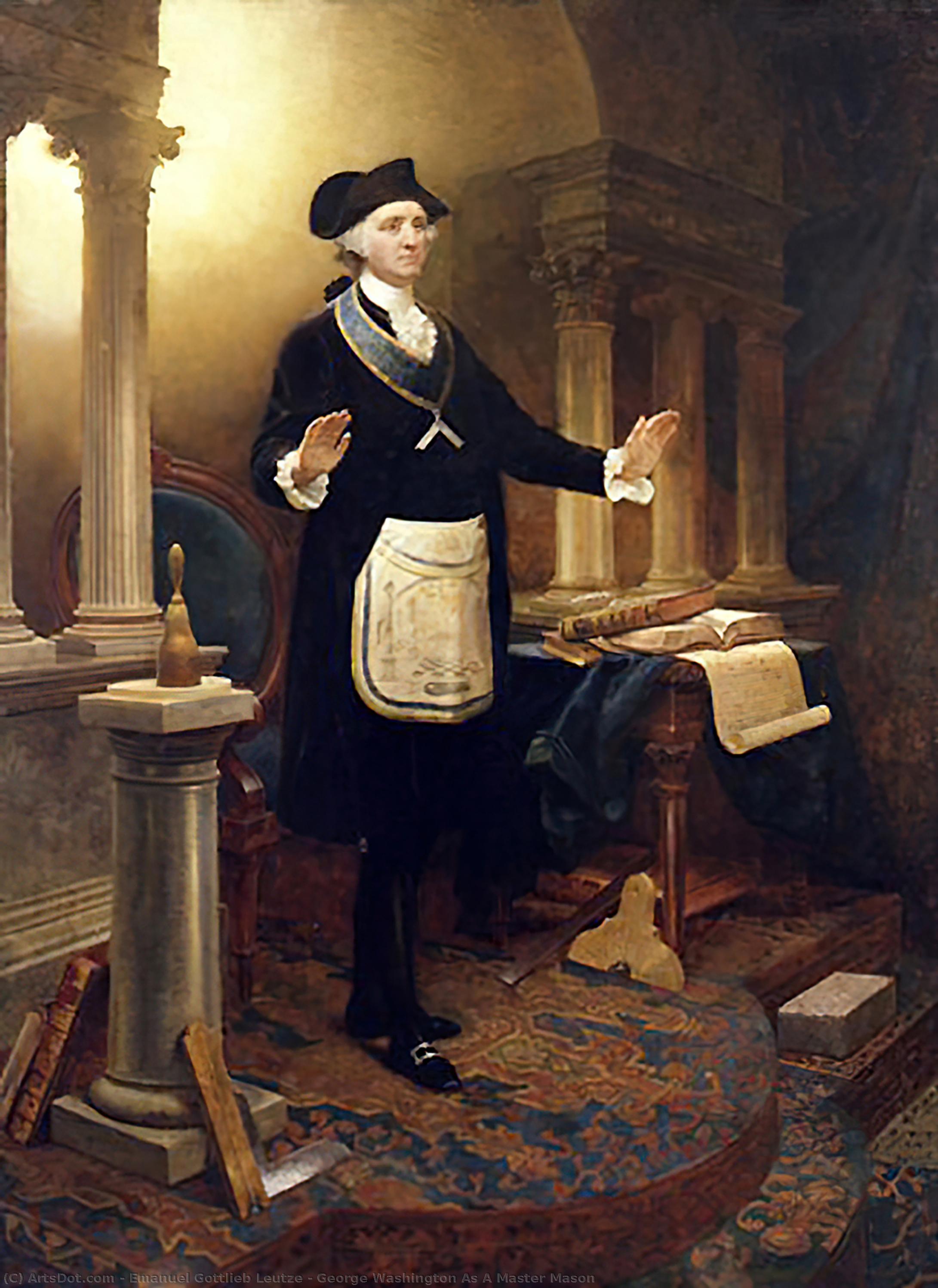 Wikioo.org - Encyklopedia Sztuk Pięknych - Malarstwo, Grafika Emanuel Gottlieb Leutze - George Washington As A Master Mason
