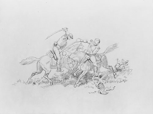 WikiOO.org - 백과 사전 - 회화, 삽화 Emanuel Gottlieb Leutze - Soldiers Fighting