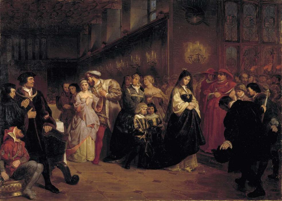 WikiOO.org - אנציקלופדיה לאמנויות יפות - ציור, יצירות אמנות Emanuel Gottlieb Leutze - The Courtship of Anne Boleyn