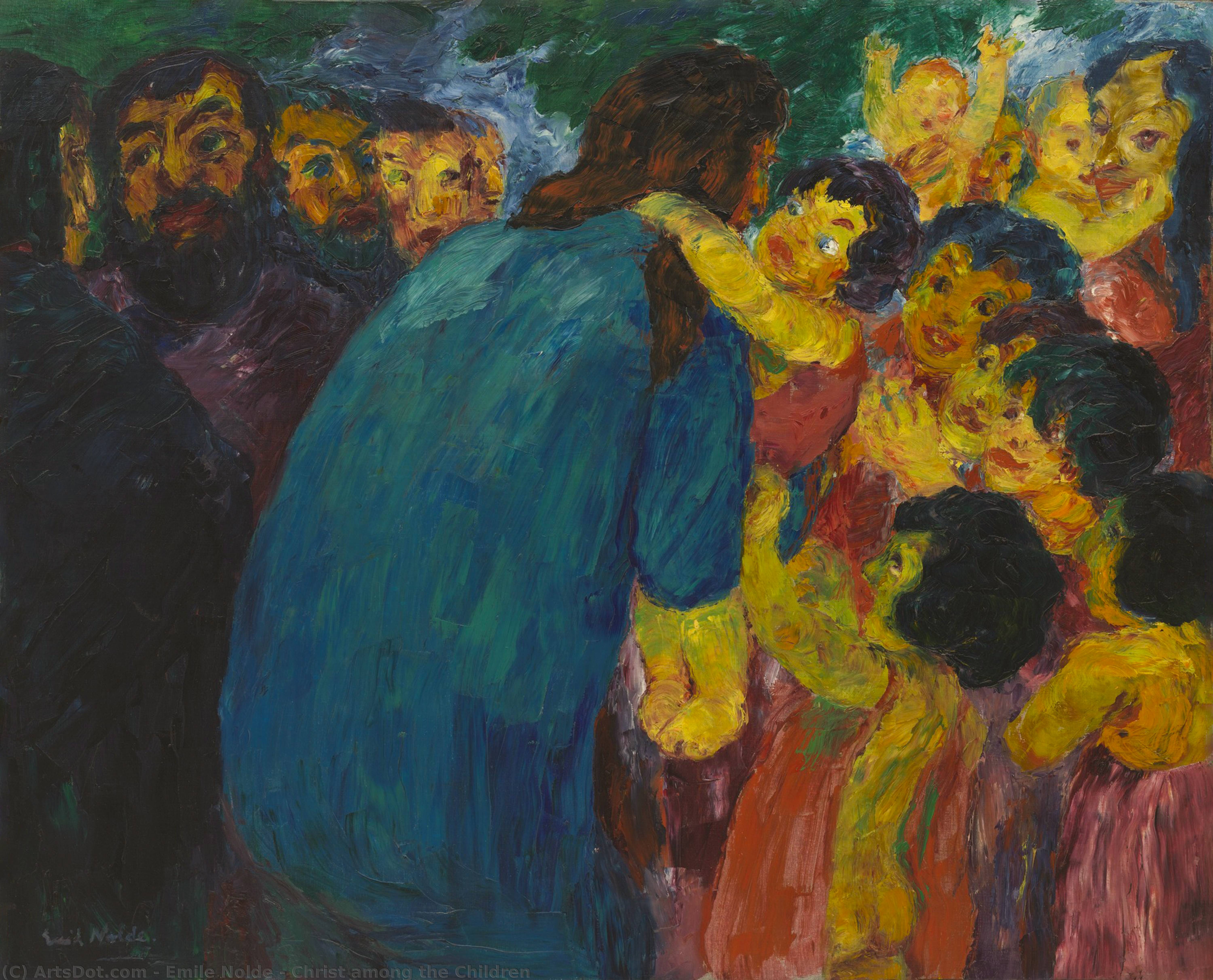 WikiOO.org - Encyclopedia of Fine Arts - Maalaus, taideteos Emile Nolde - Christ among the Children