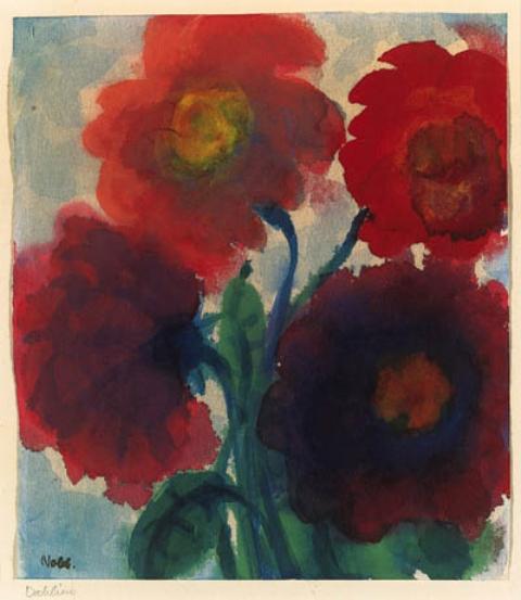 Wikioo.org - The Encyclopedia of Fine Arts - Painting, Artwork by Emile Nolde - Dahlias