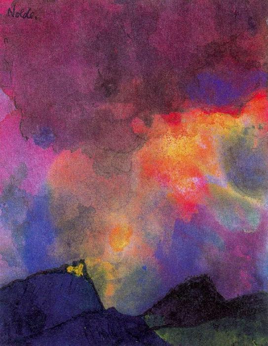 Wikioo.org - สารานุกรมวิจิตรศิลป์ - จิตรกรรม Emile Nolde - Dark Mountain Landscape
