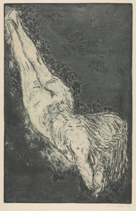Wikioo.org - The Encyclopedia of Fine Arts - Painting, Artwork by Emile Nolde - Diagonal Nude