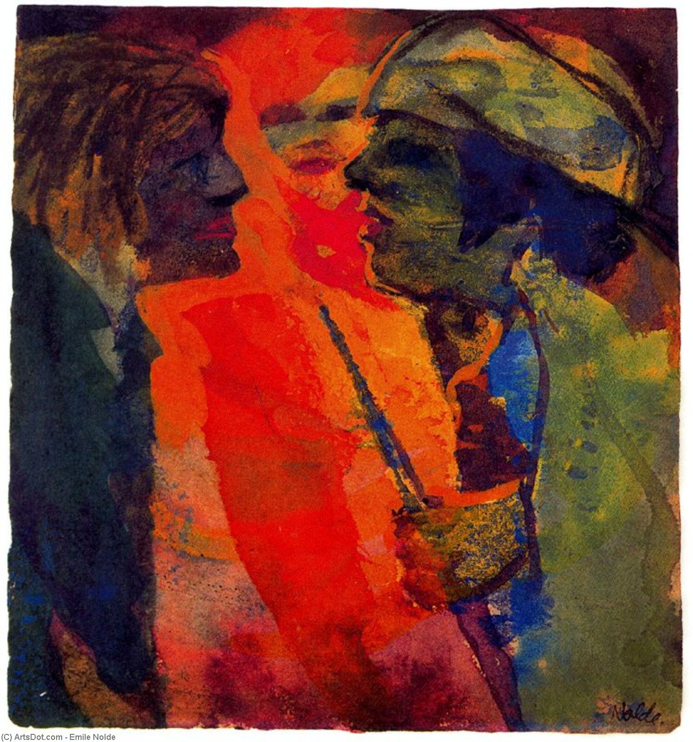Wikioo.org - The Encyclopedia of Fine Arts - Painting, Artwork by Emile Nolde - Dispute