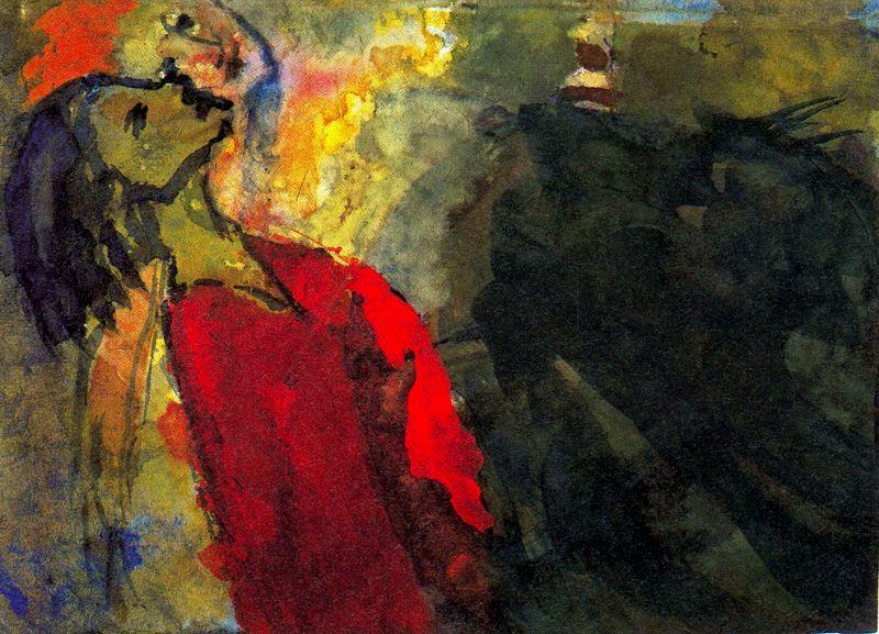 Wikioo.org - The Encyclopedia of Fine Arts - Painting, Artwork by Emile Nolde - Figures Craning their Necks