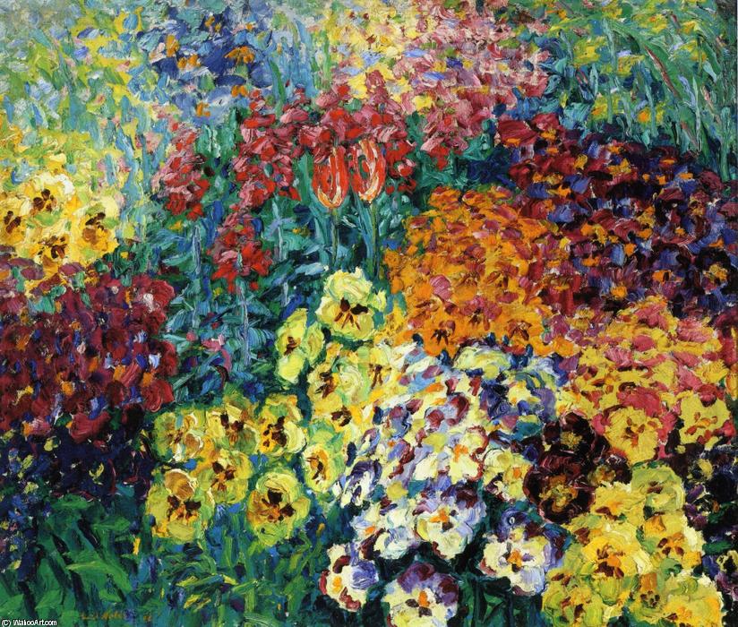 Wikioo.org - สารานุกรมวิจิตรศิลป์ - จิตรกรรม Emile Nolde - Flower Garden. Pansies