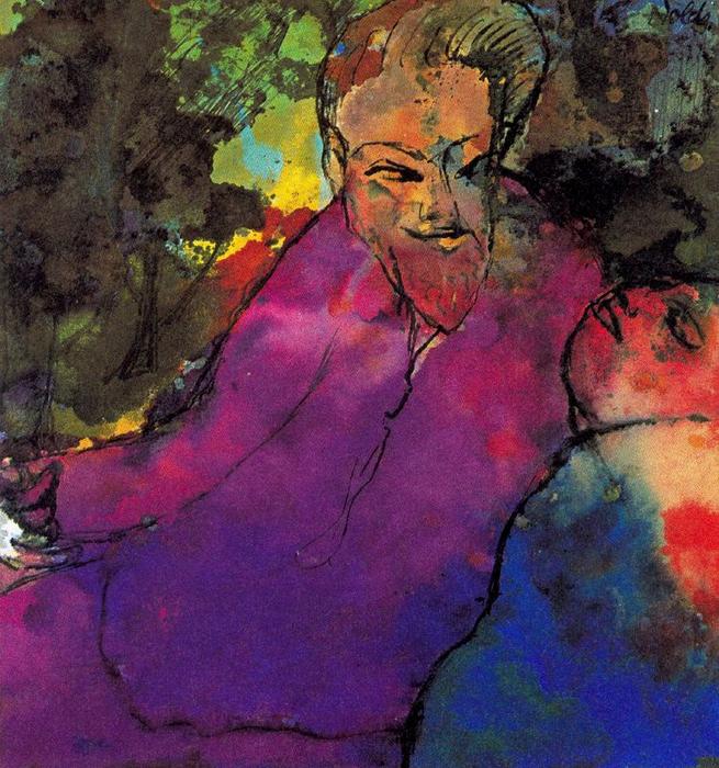 Wikioo.org - The Encyclopedia of Fine Arts - Painting, Artwork by Emile Nolde - Grotesque Couple