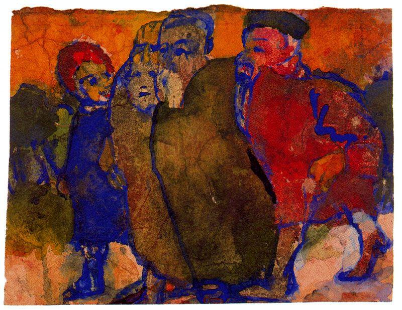 WikiOO.org - Encyclopedia of Fine Arts - Maalaus, taideteos Emile Nolde - Group of People