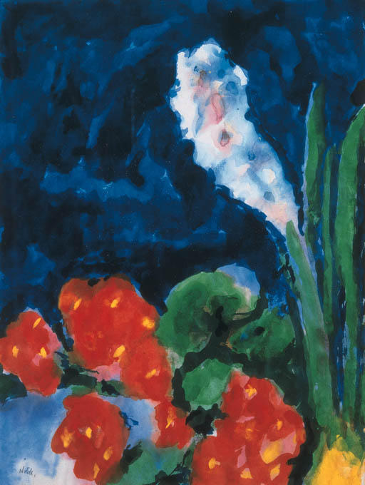 Wikioo.org - The Encyclopedia of Fine Arts - Painting, Artwork by Emile Nolde - Hyacinth and begonia