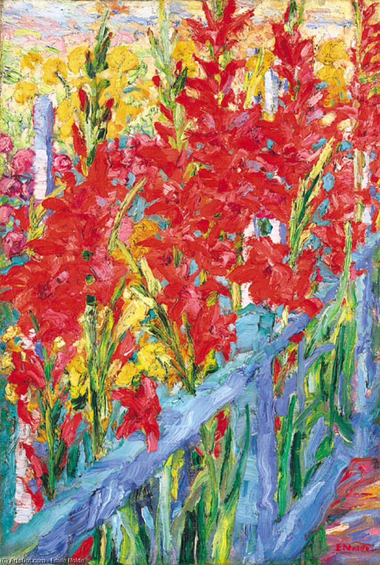 Wikioo.org - The Encyclopedia of Fine Arts - Painting, Artwork by Emile Nolde - Irises