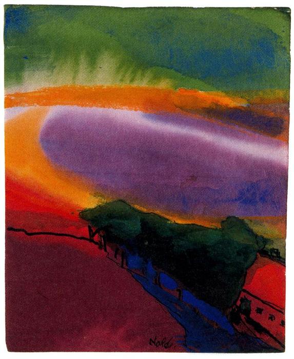Wikioo.org - The Encyclopedia of Fine Arts - Painting, Artwork by Emile Nolde - Landscape (Red-Yellow-Green)