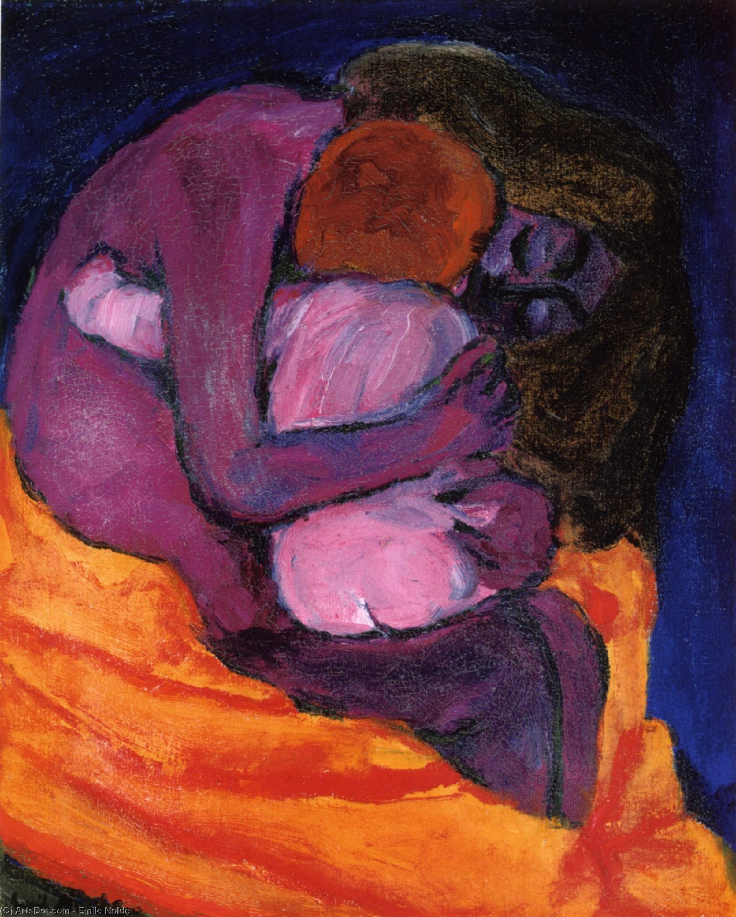 Wikioo.org - The Encyclopedia of Fine Arts - Painting, Artwork by Emile Nolde - Mother and Child