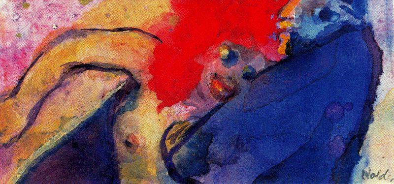 Wikioo.org - The Encyclopedia of Fine Arts - Painting, Artwork by Emile Nolde - Old Man Nude Girl