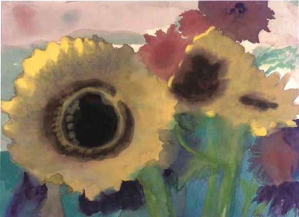 WikiOO.org - Encyclopedia of Fine Arts - Festés, Grafika Emile Nolde - Sunflowers 1