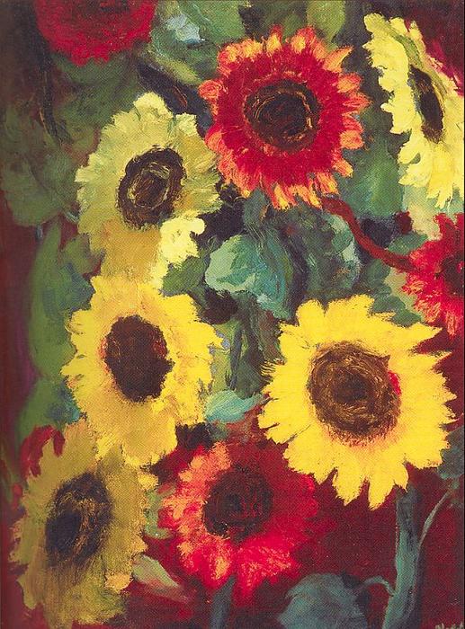 Wikioo.org - The Encyclopedia of Fine Arts - Painting, Artwork by Emile Nolde - Sunflowers
