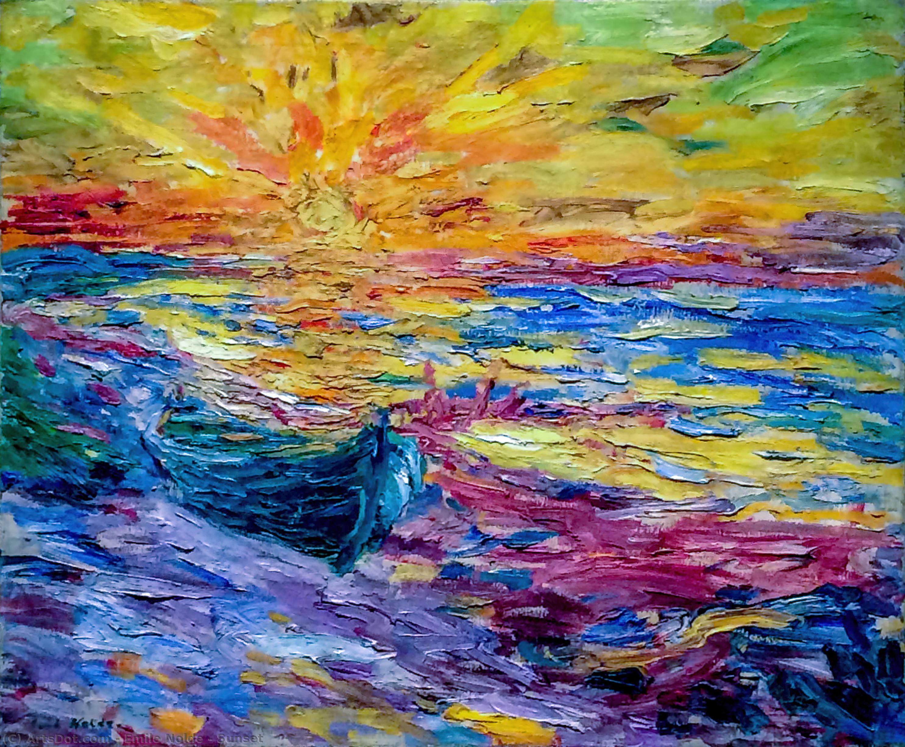 Wikioo.org - The Encyclopedia of Fine Arts - Painting, Artwork by Emile Nolde - Sunset