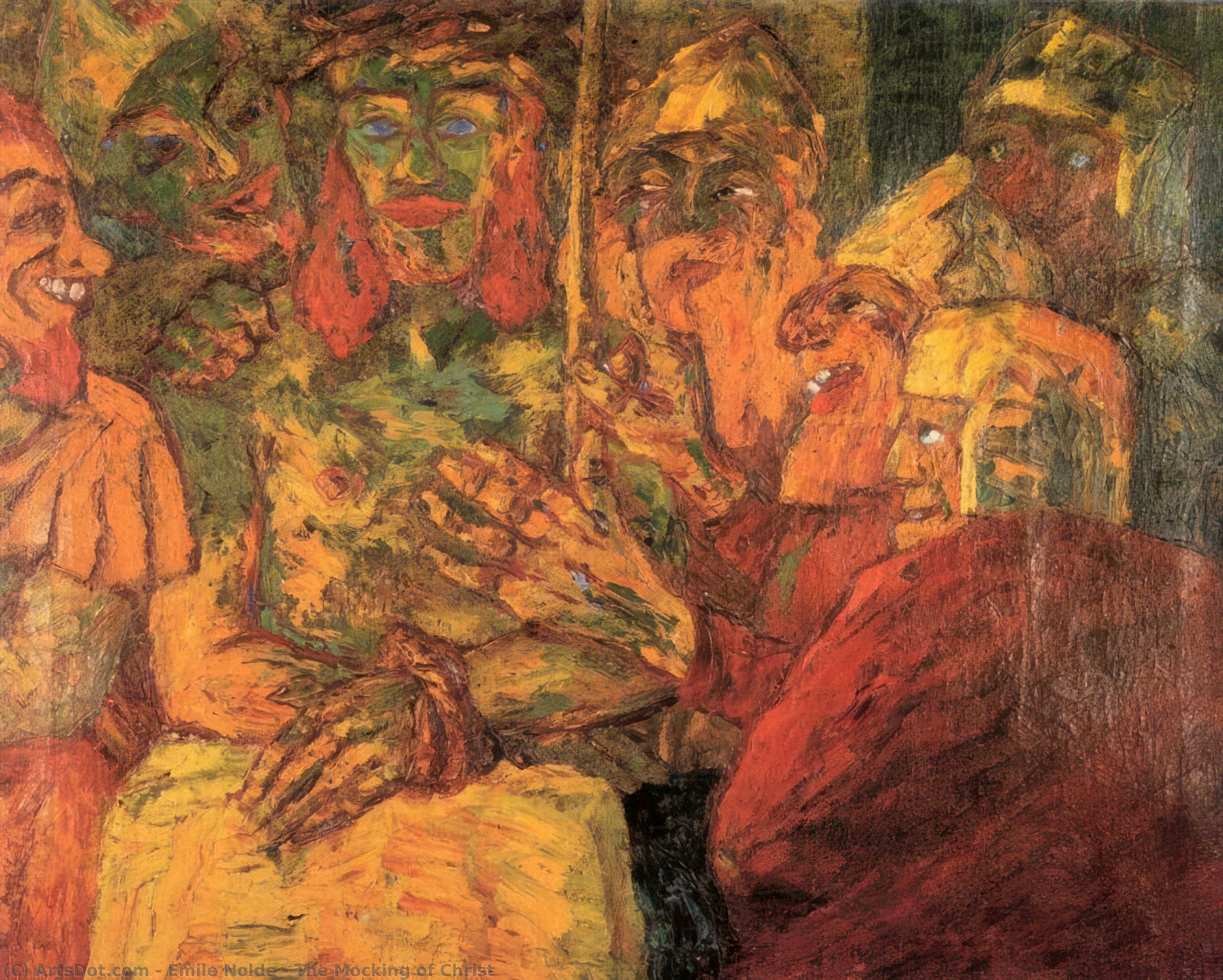 Wikioo.org - The Encyclopedia of Fine Arts - Painting, Artwork by Emile Nolde - The Mocking of Christ