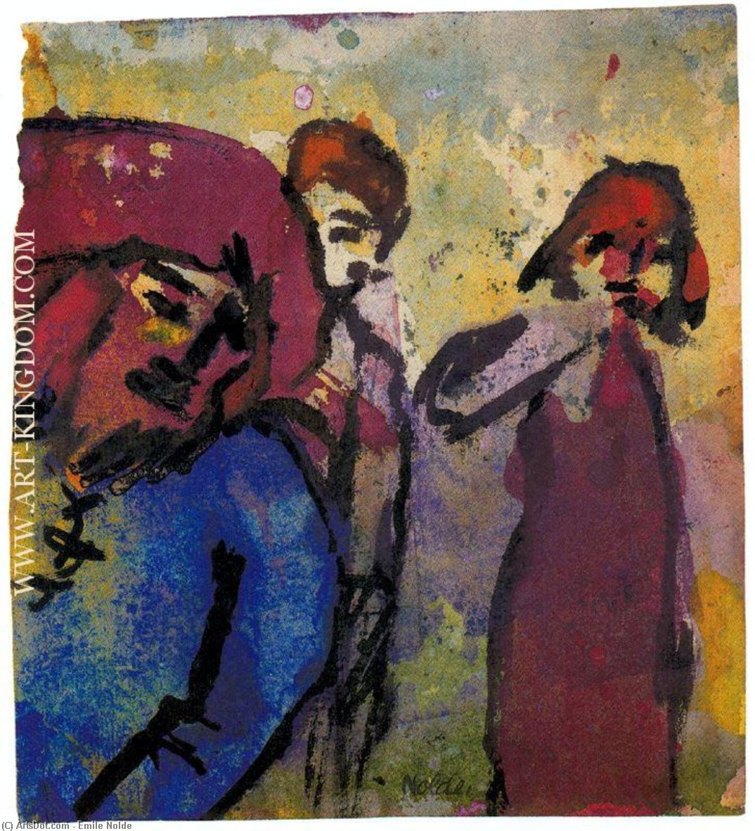 Wikioo.org - The Encyclopedia of Fine Arts - Painting, Artwork by Emile Nolde - Three Figures