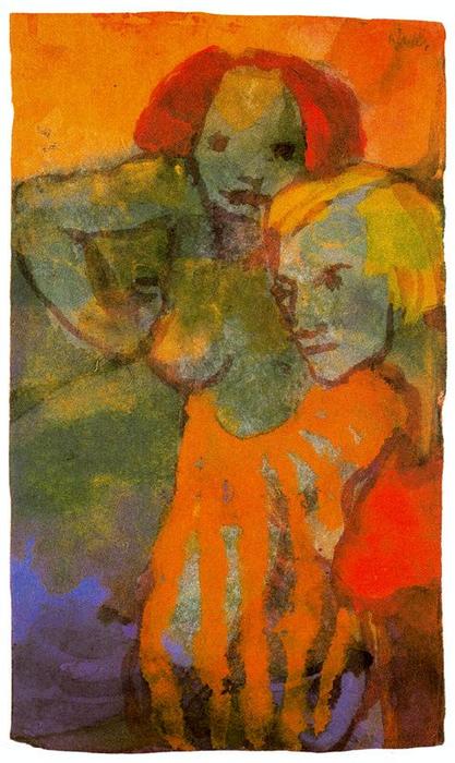 Wikioo.org - The Encyclopedia of Fine Arts - Painting, Artwork by Emile Nolde - Two Women