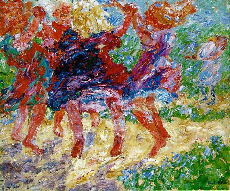 Wikioo.org - The Encyclopedia of Fine Arts - Painting, Artwork by Emile Nolde - Wildly Dancing Children