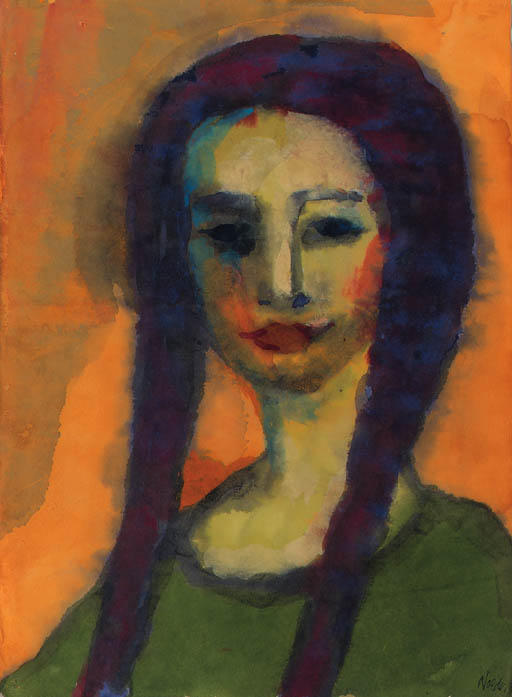 Wikioo.org - The Encyclopedia of Fine Arts - Painting, Artwork by Emile Nolde - Young girl