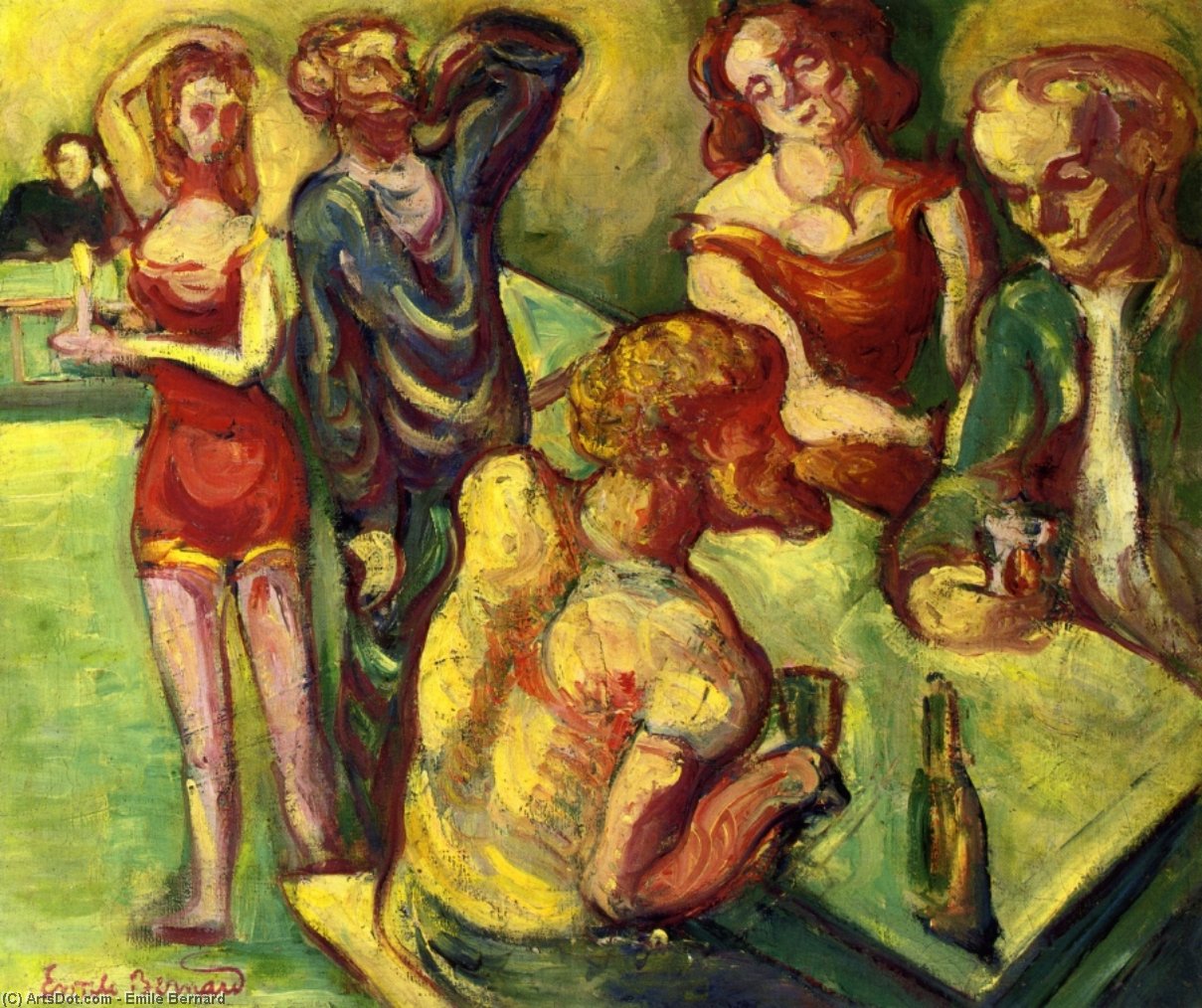 Wikioo.org - The Encyclopedia of Fine Arts - Painting, Artwork by Emile Bernard - At the Cabaret