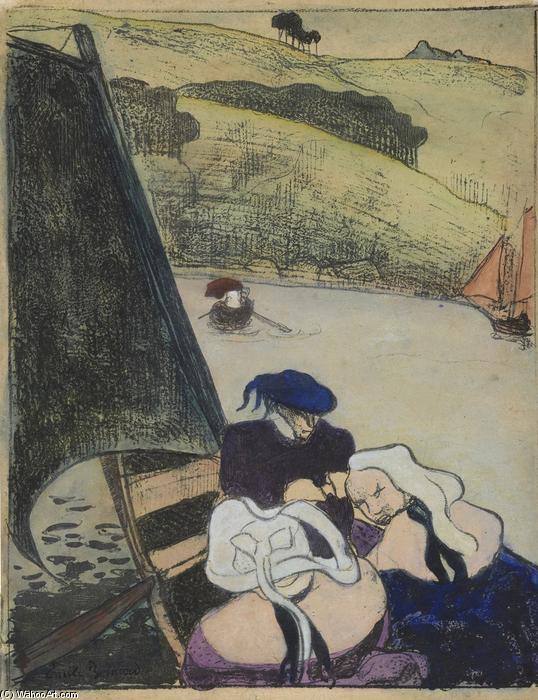 Wikioo.org - The Encyclopedia of Fine Arts - Painting, Artwork by Emile Bernard - Bretons dans une barque (Bretons in a Ferryboat)