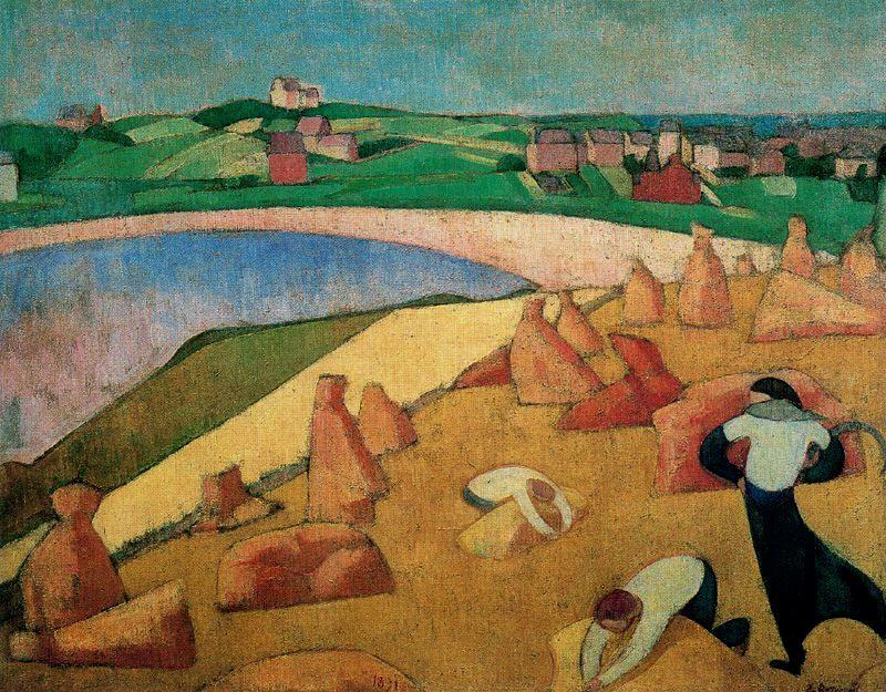 Wikioo.org - The Encyclopedia of Fine Arts - Painting, Artwork by Emile Bernard - Harvest on the Edge of the Sea