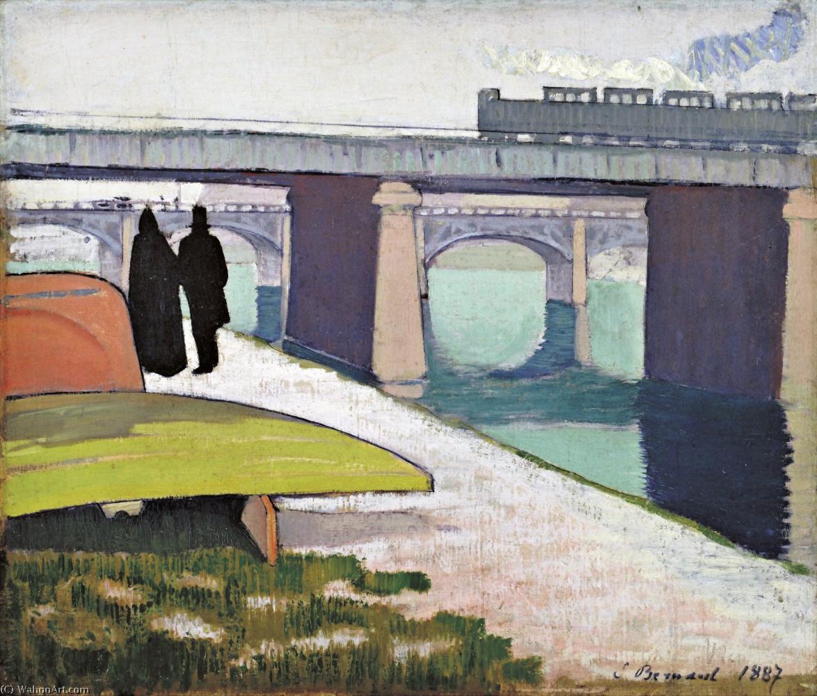 WikiOO.org - Encyclopedia of Fine Arts - Maľba, Artwork Emile Bernard - Iron Bridges at Asnières