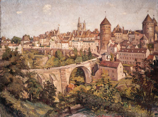 Wikioo.org – L'Enciclopedia delle Belle Arti - Pittura, Opere di Emile Bernard - Paesaggio presso la Yonne