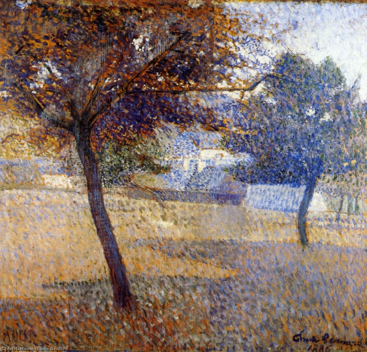 Wikioo.org - The Encyclopedia of Fine Arts - Painting, Artwork by Emile Bernard - Orchard at Pont Aven