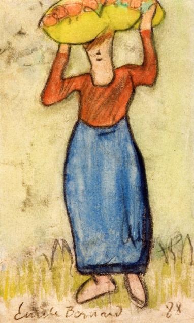 Wikioo.org - The Encyclopedia of Fine Arts - Painting, Artwork by Emile Bernard - The Apple Carrier
