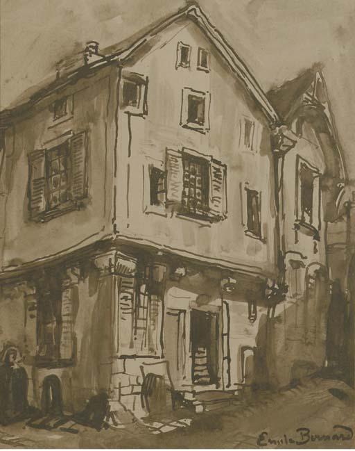 WikiOO.org - Güzel Sanatlar Ansiklopedisi - Resim, Resimler Emile Bernard - The house on the corner