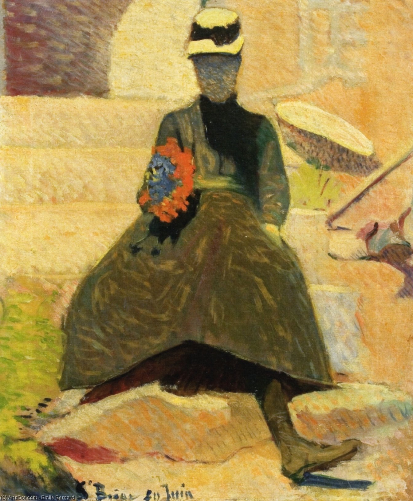 Wikioo.org - The Encyclopedia of Fine Arts - Painting, Artwork by Emile Bernard - Woman at Saint-Briac