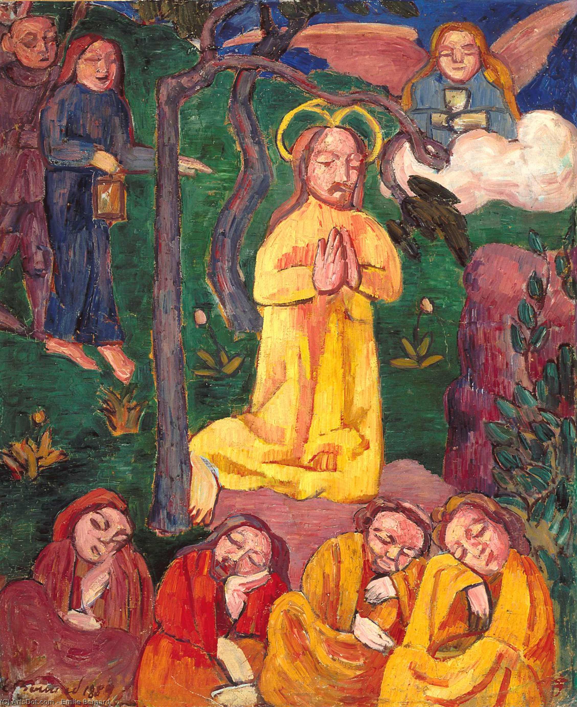 WikiOO.org - Encyclopedia of Fine Arts - Maľba, Artwork Emile Bernard - Yellow Christ