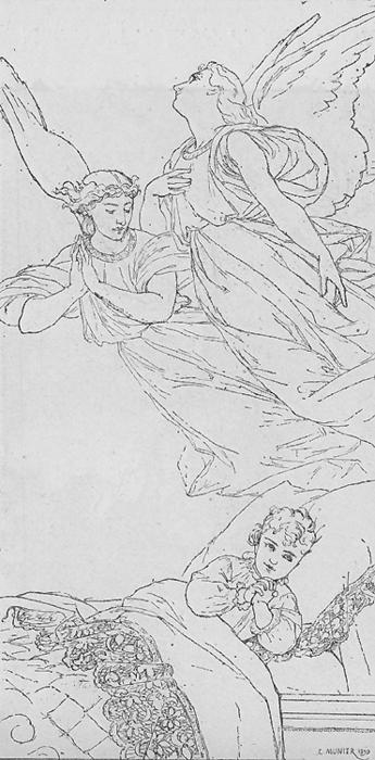 Wikioo.org - สารานุกรมวิจิตรศิลป์ - จิตรกรรม Emile Munier - Anges Gardiens (Guardian Angels)