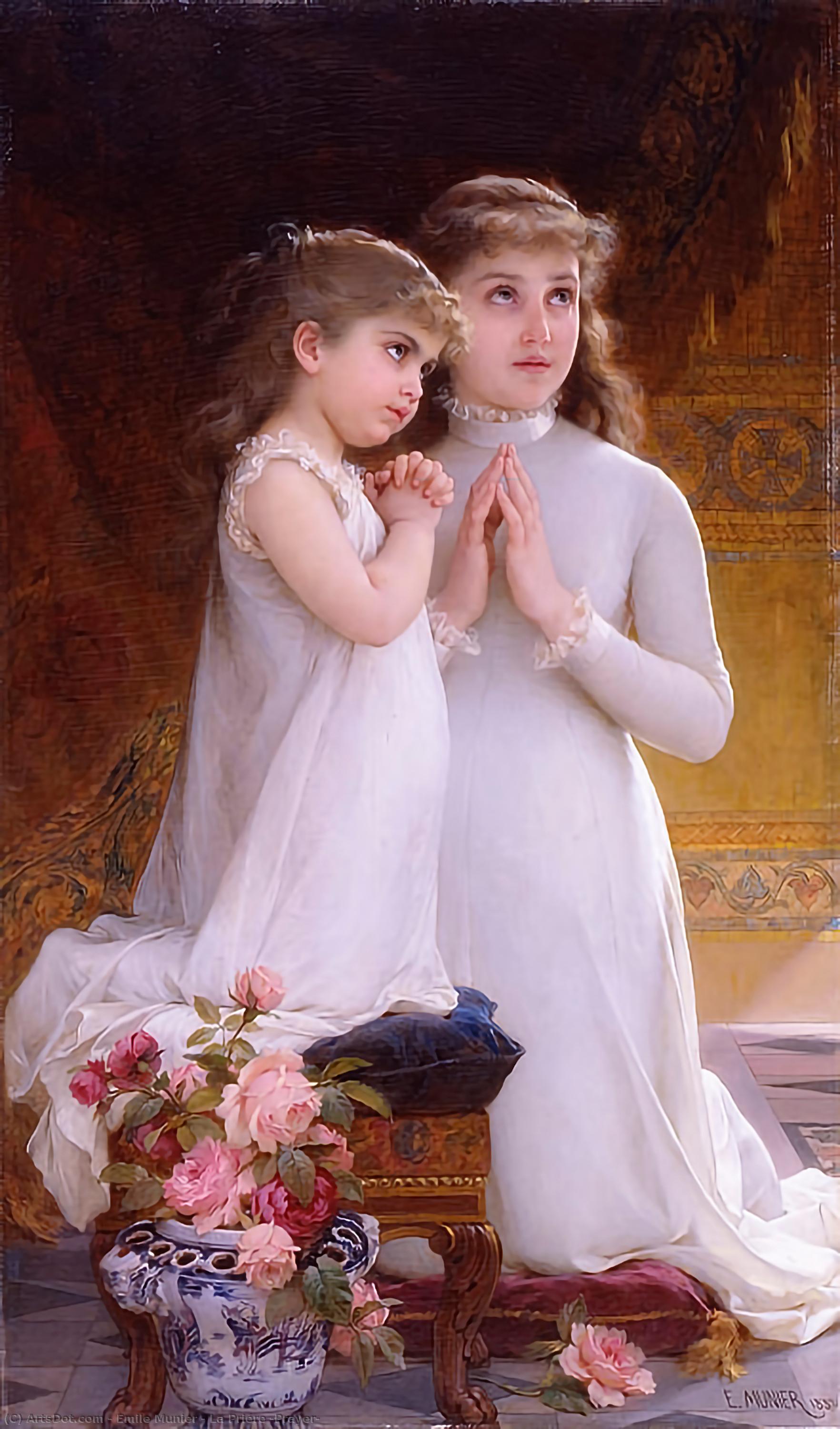 WikiOO.org - אנציקלופדיה לאמנויות יפות - ציור, יצירות אמנות Emile Munier - La Priére (Prayer)
