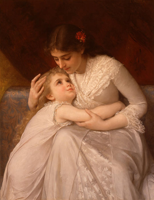 WikiOO.org - Encyclopedia of Fine Arts - Maleri, Artwork Emile Munier - Pardon Mama