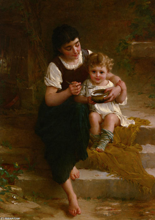Wikioo.org - The Encyclopedia of Fine Arts - Painting, Artwork by Emile Munier - Tender Moment